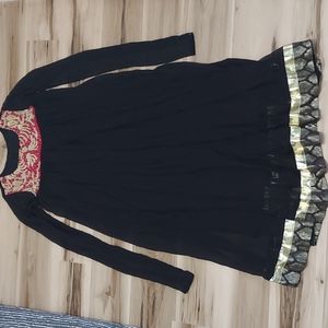 Salwar suit hand made embroidered pink w/ golden beads .